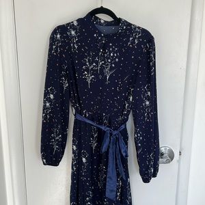 SHEIN, L, Dark Blue Modest Long sleeve maxi dress